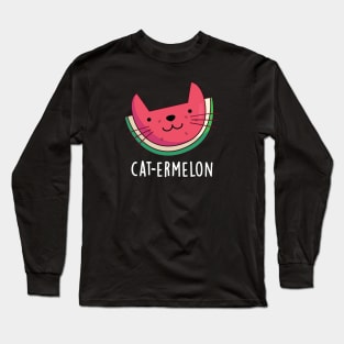 Cat-ermelon Cute Cat Watermelon Pun Long Sleeve T-Shirt